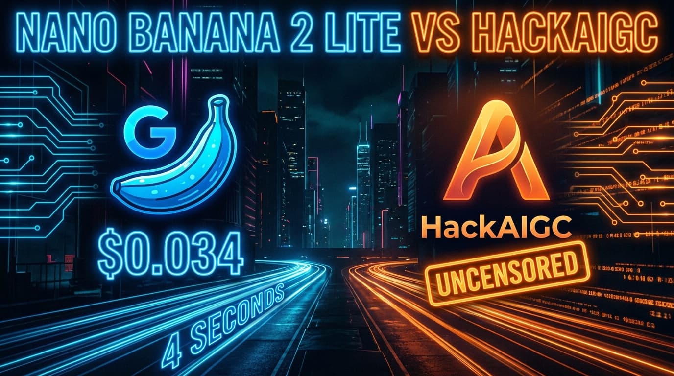 Nano Banana 2 Lite vs HackAIGC: $0.034 Per Image, 4 Seconds, Still Censored