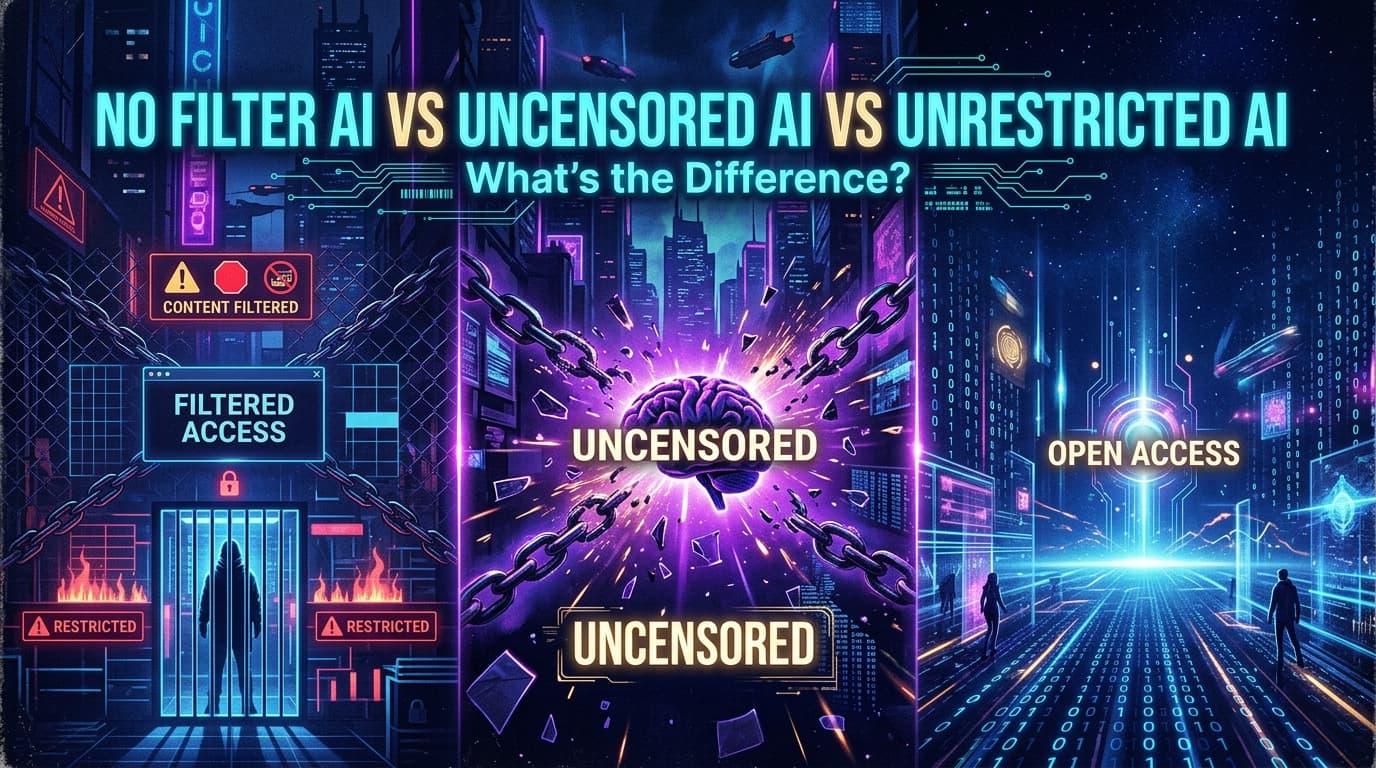 No Filter AI vs Uncensored AI vs Unrestricted AI: What's the Difference?
