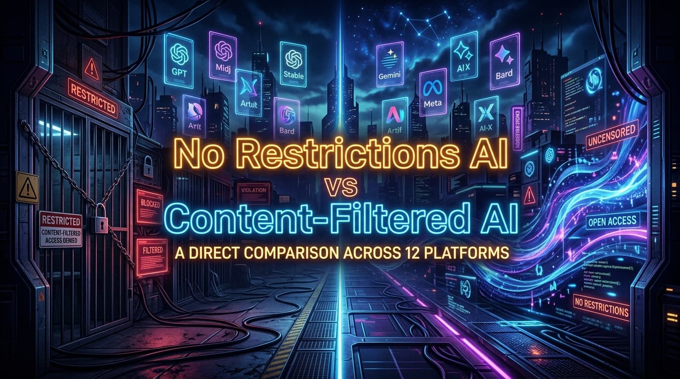 No Restrictions AI vs Content-Filtered AI: A Direct Comparison Across 12 Platforms