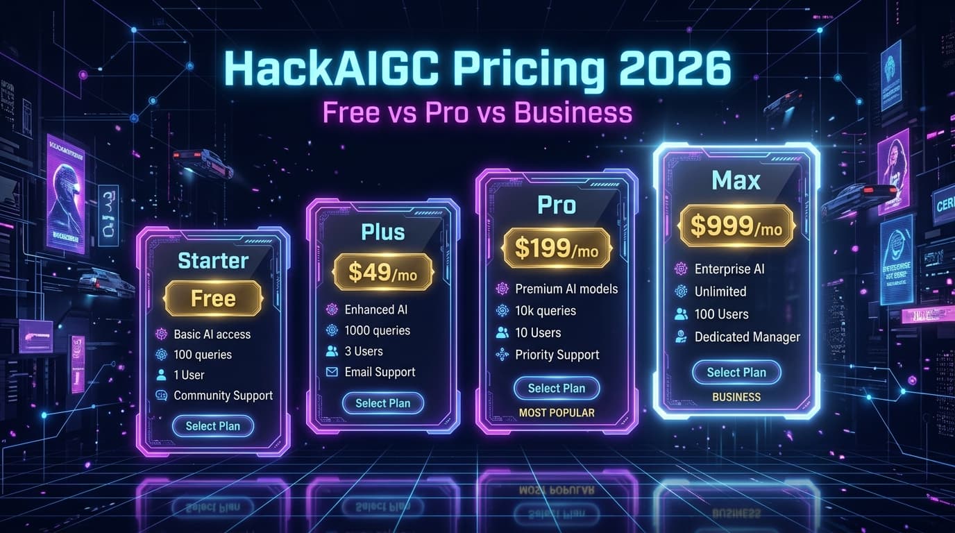 HackAIGC Pricing 2026: Free vs Pro vs Business — Which Plan Is Right for You?