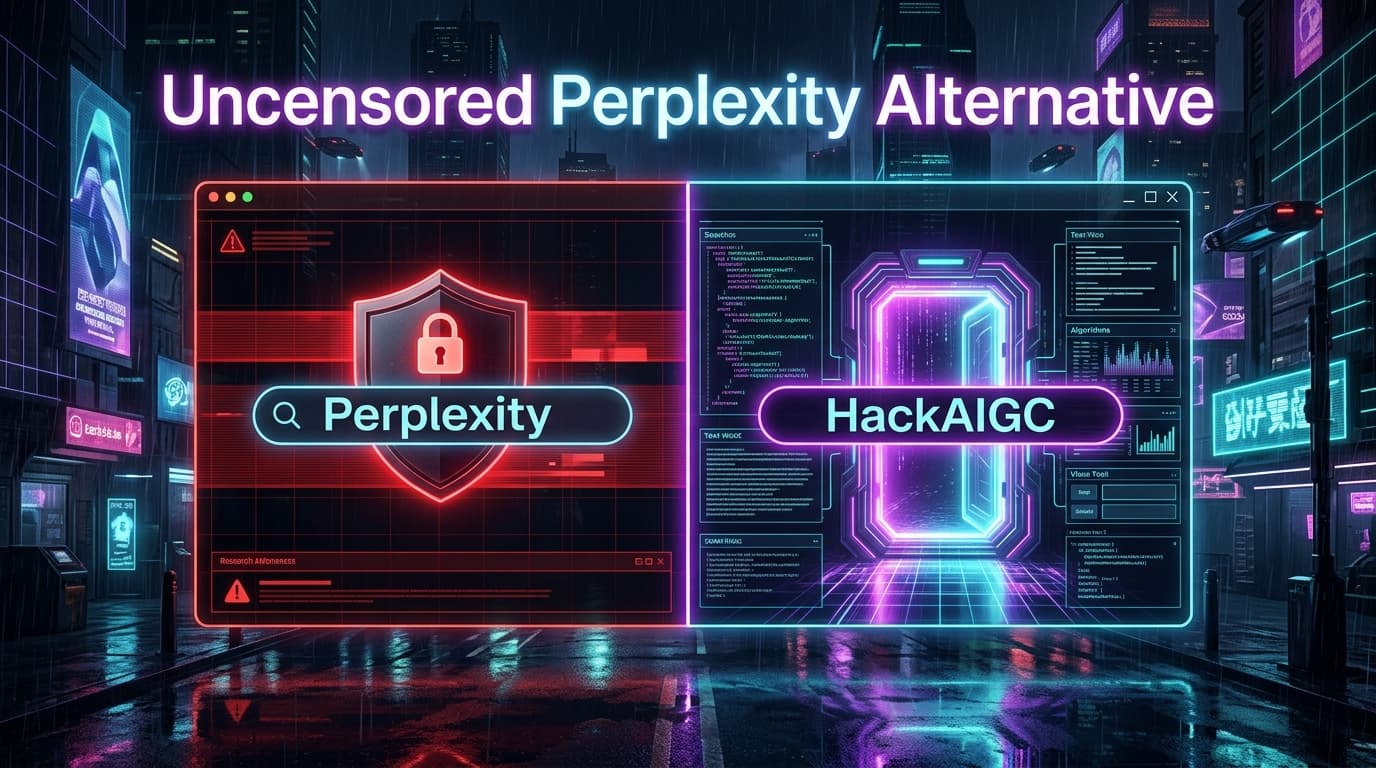 Uncensored Perplexity Alternative: HackAIGC vs Perplexity — Research Without Filters
