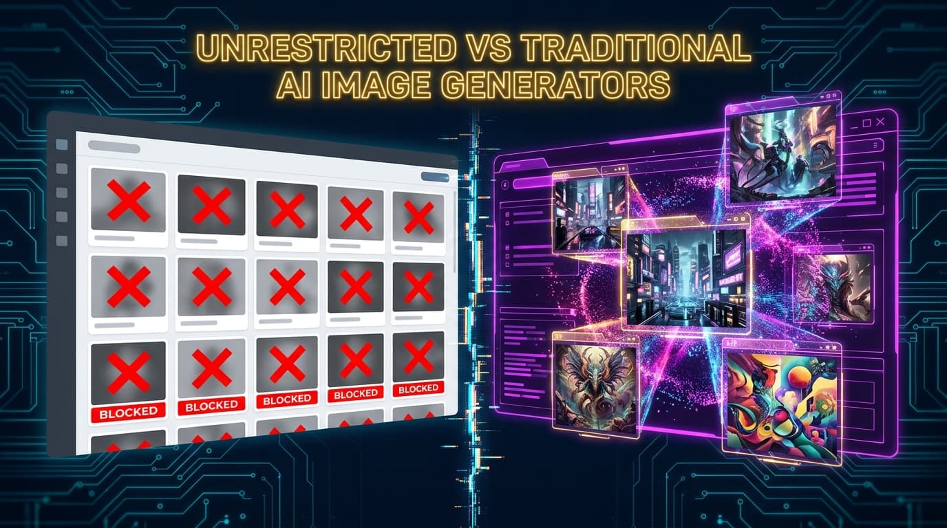 Unrestricted AI Image Generator vs Traditional AI Image Generators: We Tested 8 Platforms