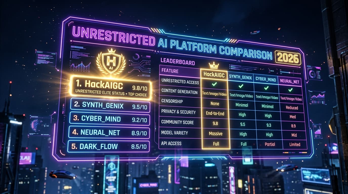 Unrestricted AI Platform Comparison 2026: Features, Quality, and Freedom Ranked